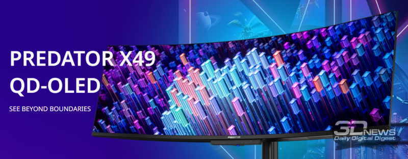 Обзор игрового QD-OLED DQHD-монитора Acer Predator X49X