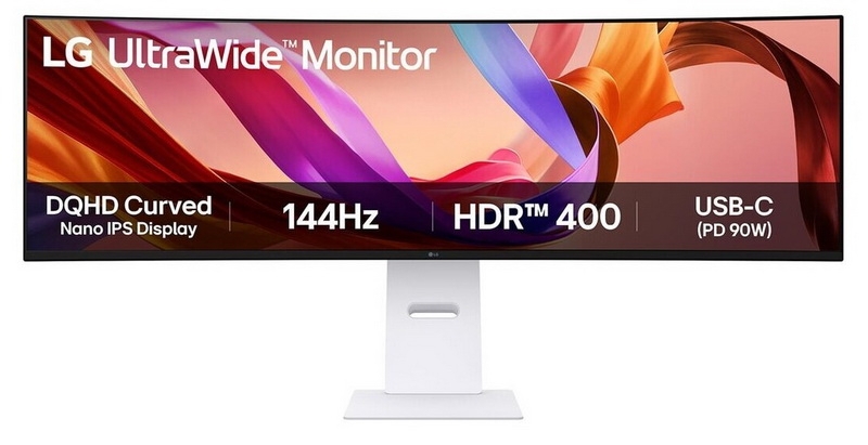 LG представила 49-дюймовый монитор UltraWide 49U950A-W — DWQHD, 144 Гц и зарядка на 90 Вт