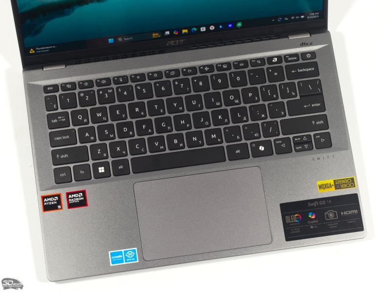 Обзор ноутбука Acer Swift Go 14 (SFG14-63-R7T4) с процессором Ryzen 9 8945HS и OLED-экраном