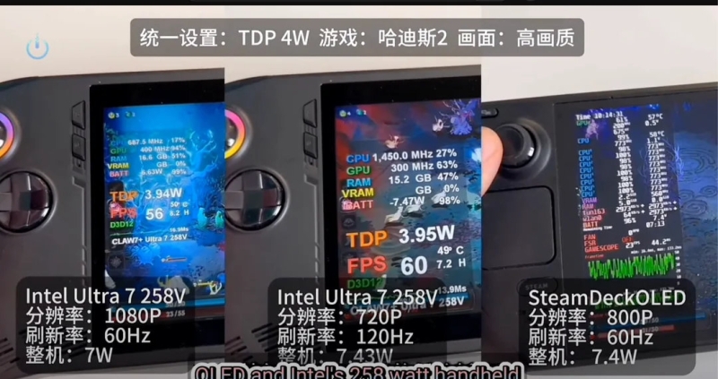 Портативные консоли MSI Claw на процессорах Ryzen Z2 Extreme и Core Ultra 7 258V оказались почти равны в играх