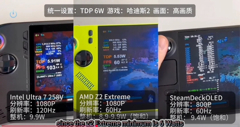 Портативные консоли MSI Claw на процессорах Ryzen Z2 Extreme и Core Ultra 7 258V оказались почти равны в играх