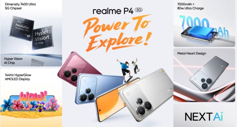 Представлены тонкие смартфоны Realme P4 и P4 Pro с батареями на 7000 мА·ч